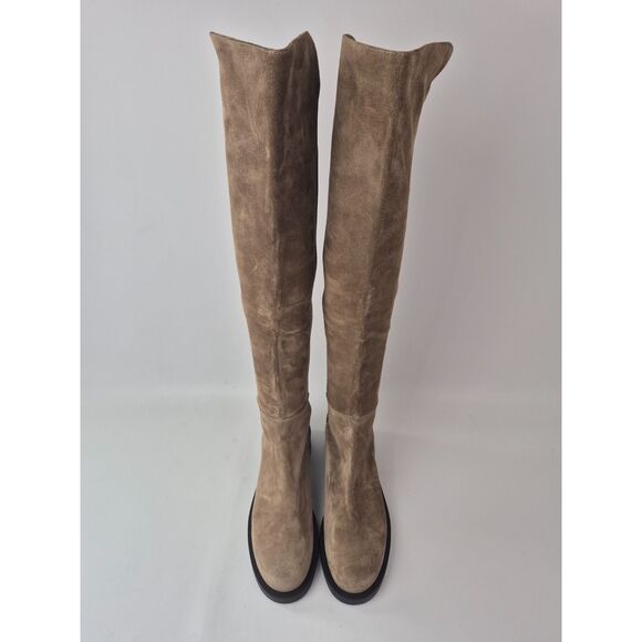Stuart Weitzman Women's Khaki 50/50 5050 Bold Suede Over-the-Knee Boots Size 6.5 - Picture 4 of 7